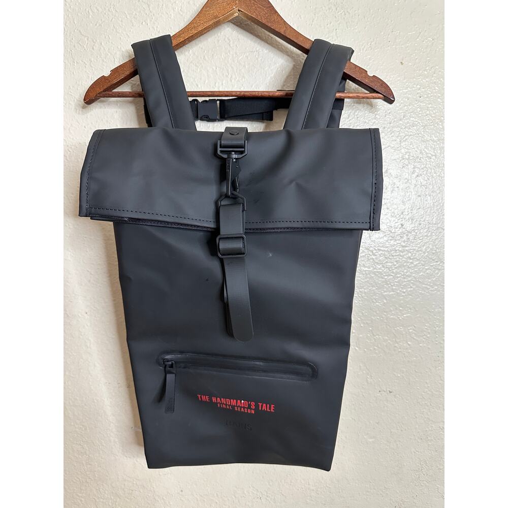 Rains Rolltap Rucksack Backpack Waterproof Black NWT
